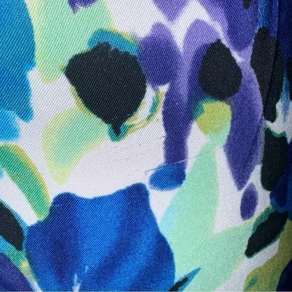 DressBarn Blue Purple Green Floral Shift Dress Size 16 - Picture 5 of 11